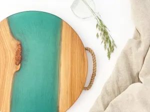 Cherry & Sea glass Lazy Susan