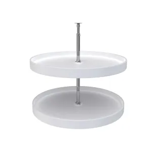 Rev-A-Shelf 28" White Polymer Full Circle Lazy Susans 2 Shelf 6012-28-11-52