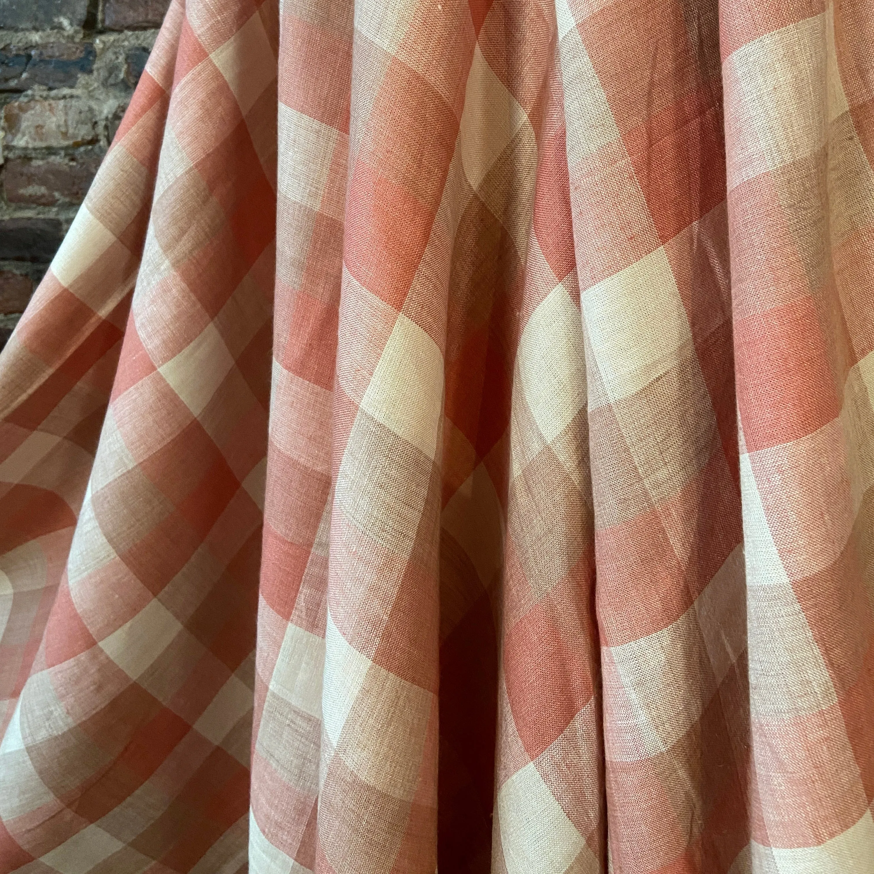 100% Yarn Dyed Linen in Dried Roses