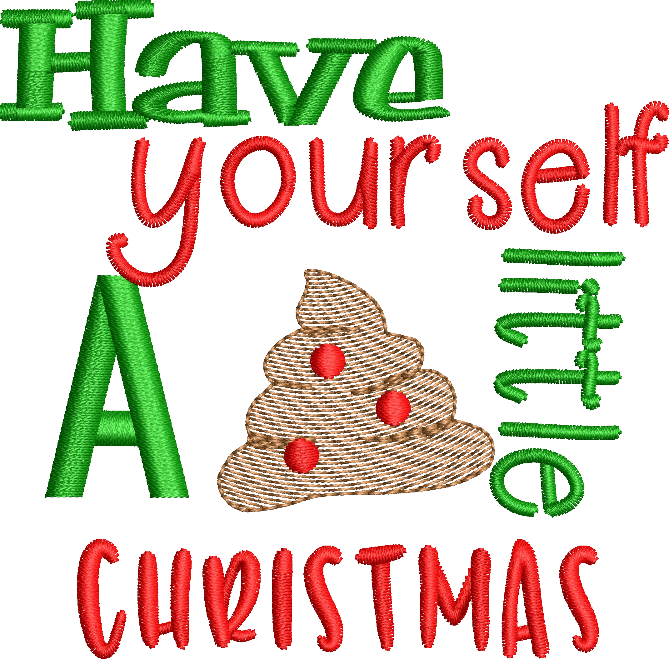 Christmas Funny Saying "Have yourself a poopy little Christmas "Toilet Paper Machine Embroidery Design sketchy