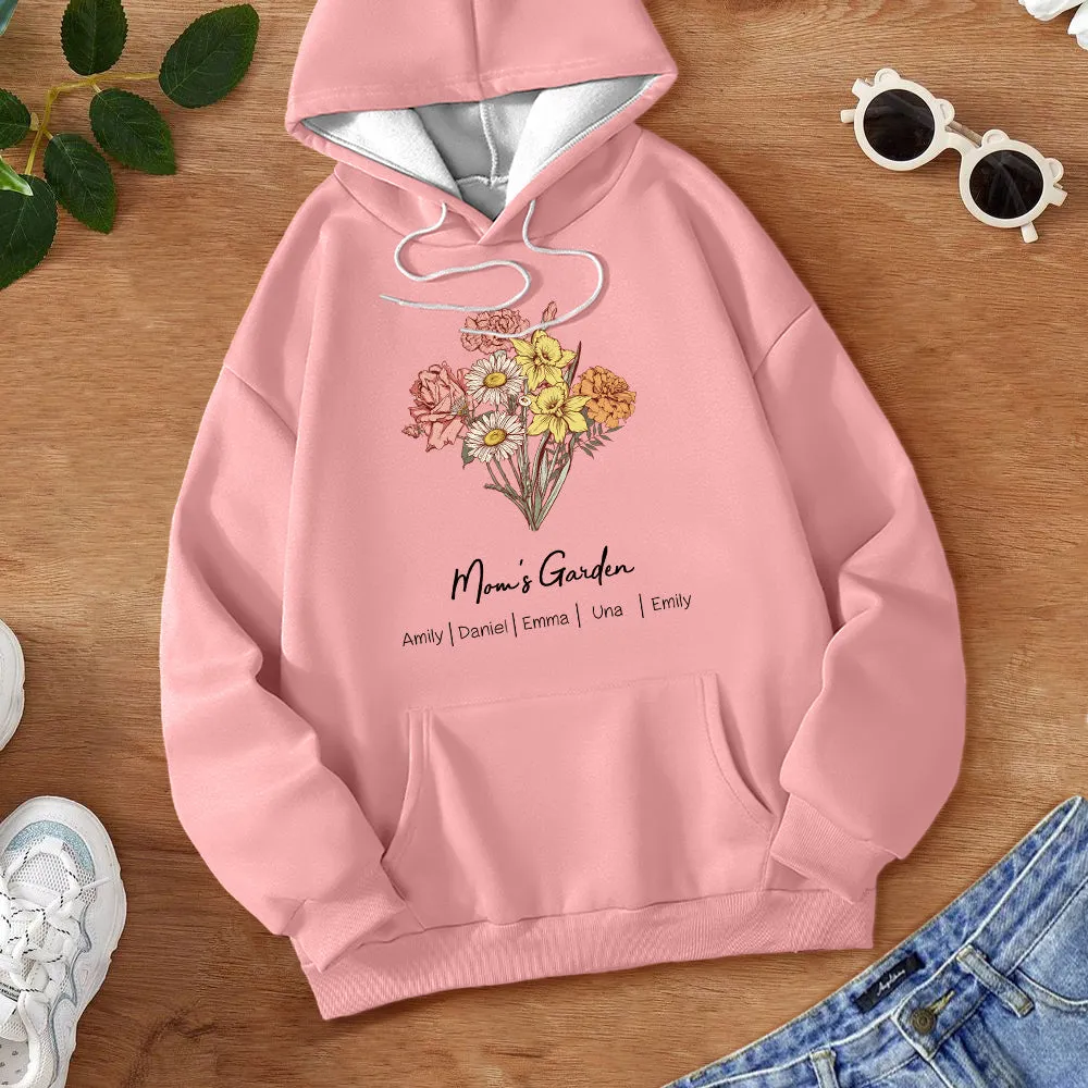 Custom Birth Flower Bouquet Sweatshirt Personalized Birth Flower Sweater Gifts for Mum