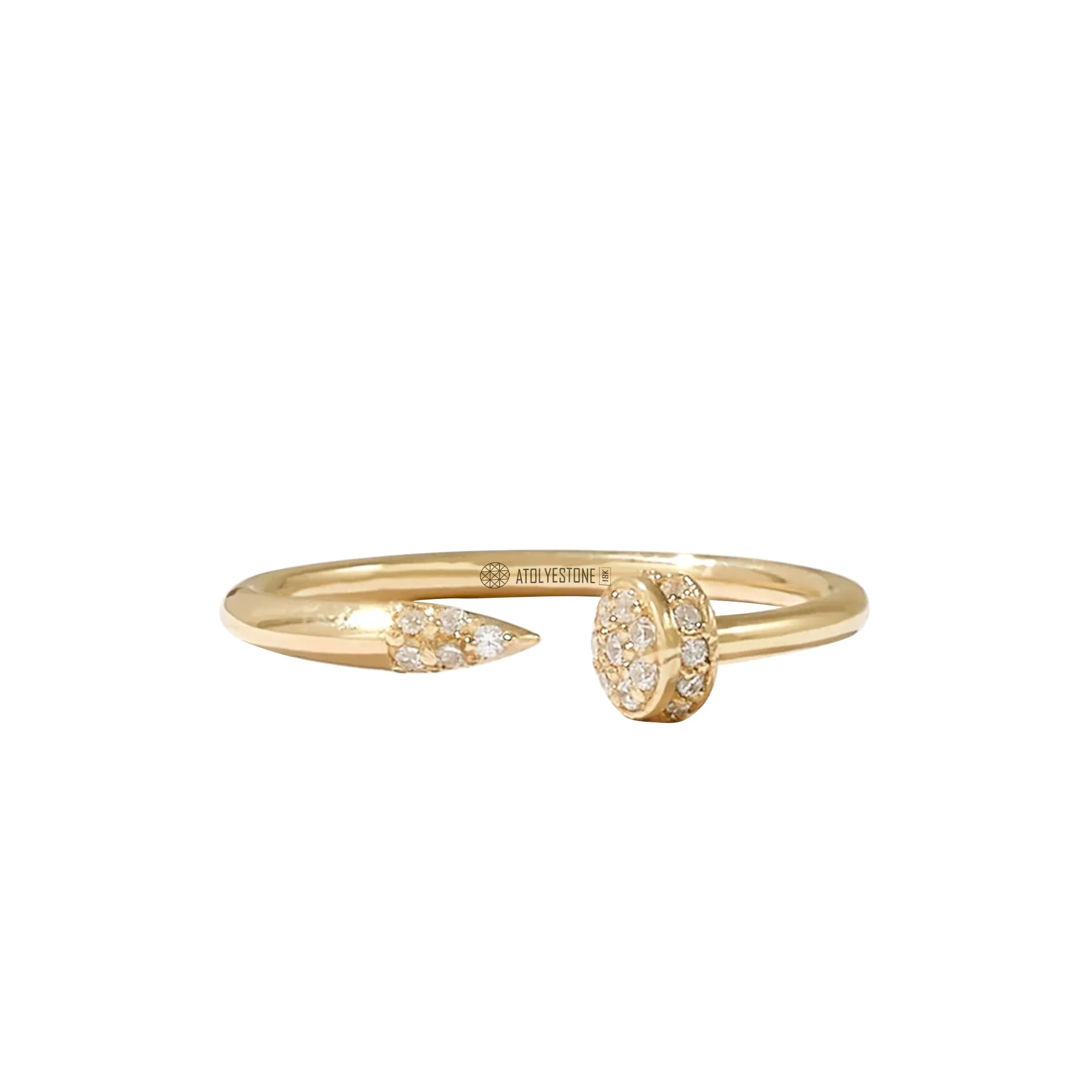 Diamond Nail Ring in Gold