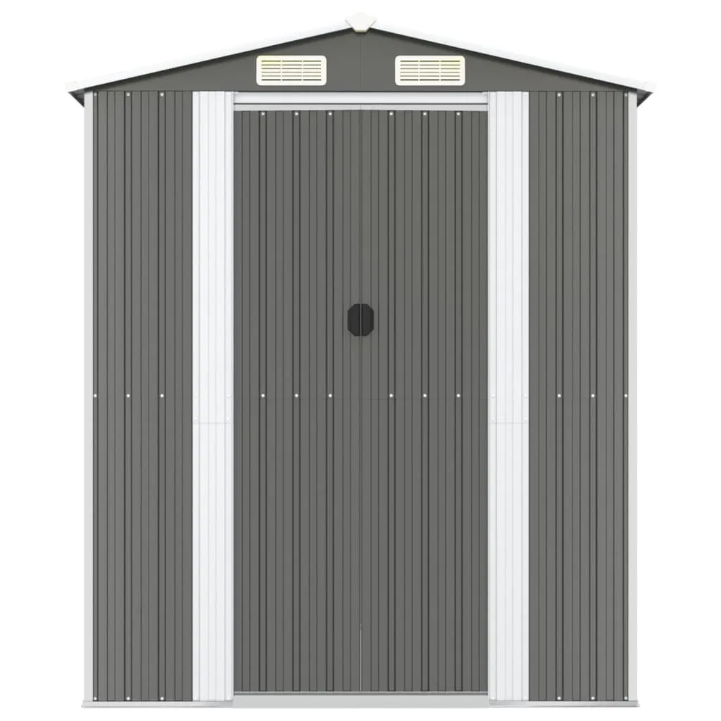 Garden Shed Light Grey 192x855x223 cm Galvanised Steel