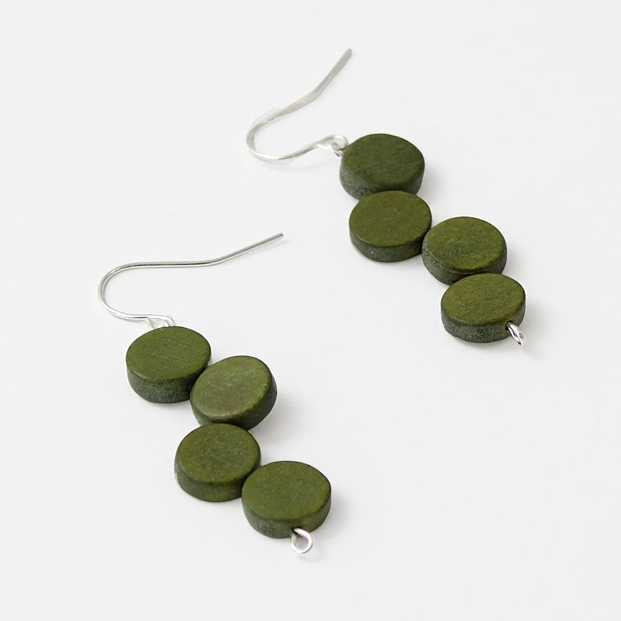 Green Eva Dangle Earrings