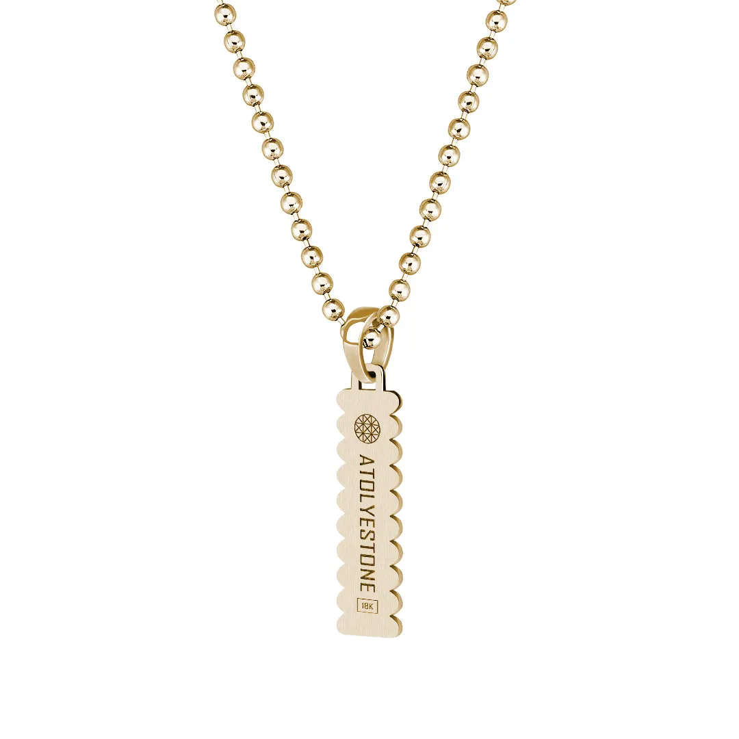 Grosgrain Tag Pendant in Gold