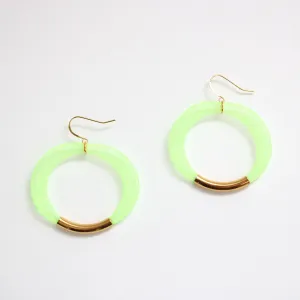 Lime Mesh Hoop Earring Gold