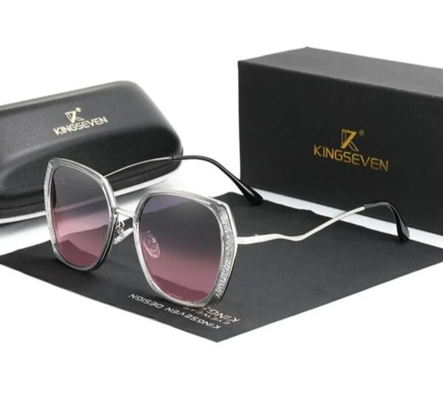 Luxury Brand Design Gradient Polarized Lens Butterfly Style Sunglasses