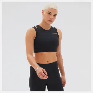 New Balance SS Crop Bra - Womens - Black