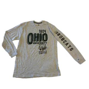 Ohio Bobcats Badger Sport Gray LS Moisture Management Performance T-Shirt (L)