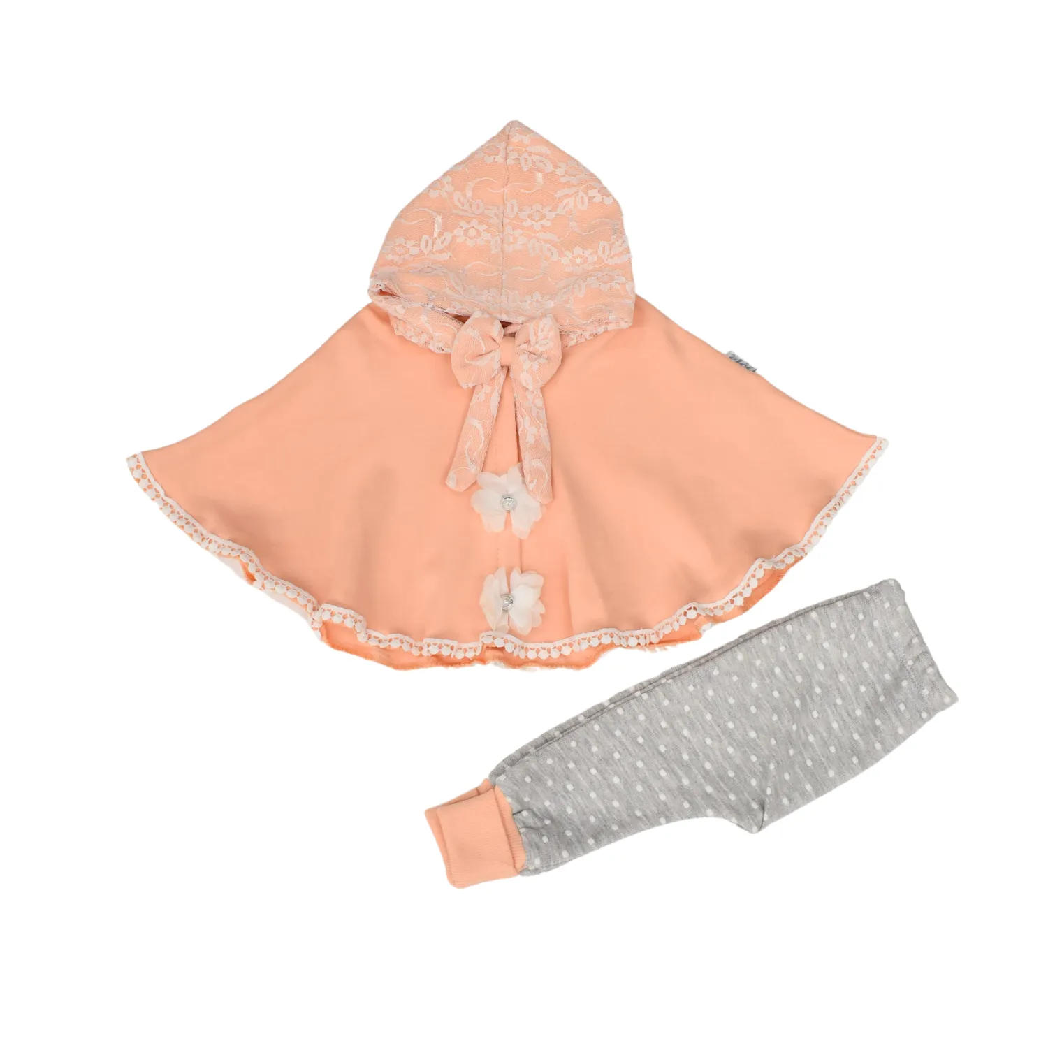 Poncho Newborn Girls Set