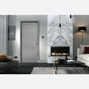 Pre-Assembled Grey Moulded Textured Pre-finished Vertical 5P Door Set