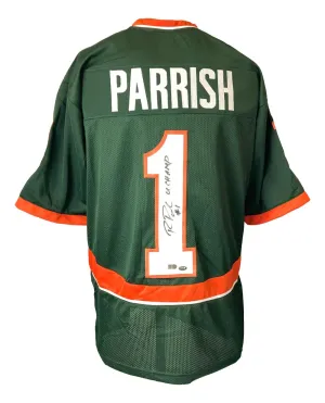 Roscoe Parrish Miami Signed Green Football Jersey 01 Champ Sports Integrity