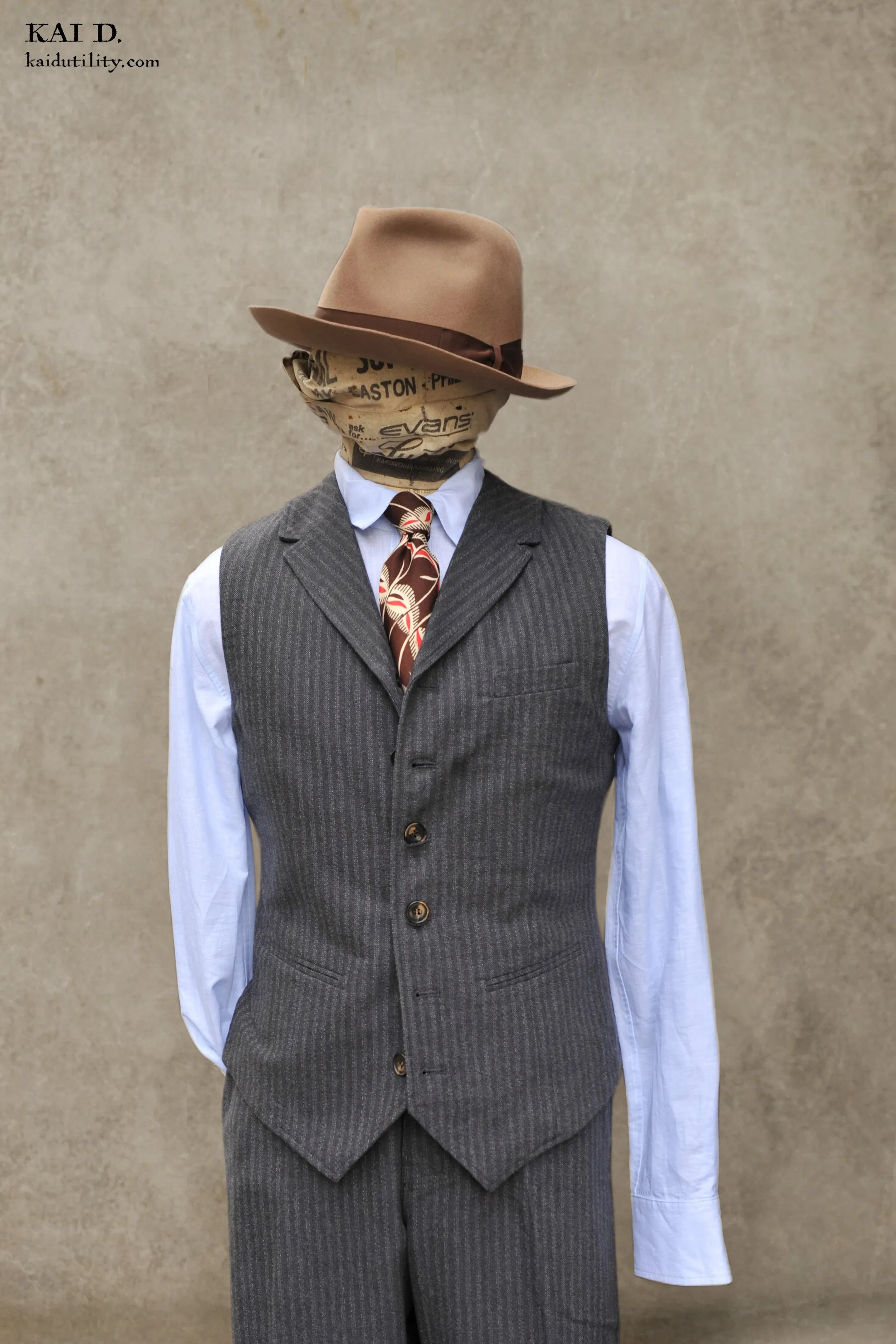 William Vest - Grey Pinstripe - S, L