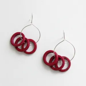 Wine Circle Dangle Earrings