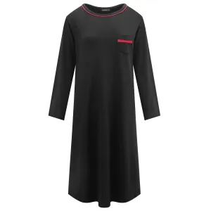 Women's Jersey Knit French Terry Sleep Dress (3/4 Sleeve)