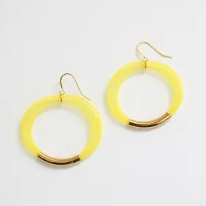 Yellow Mesh Hoop Earring Gold